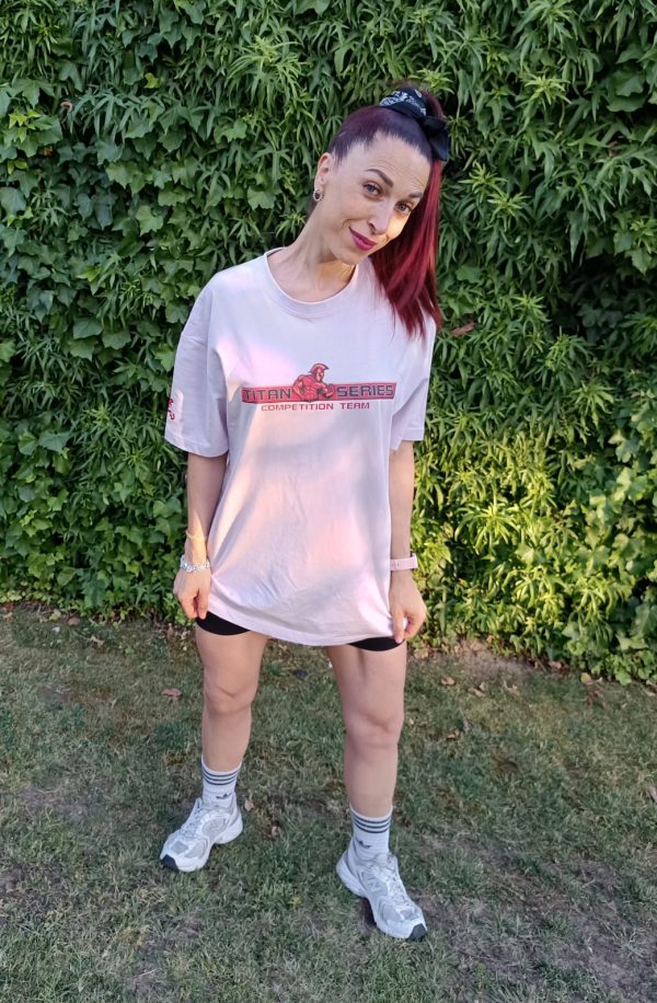 Camiseta oversize chica gimnasio manga corta