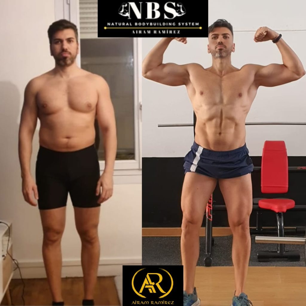 Antes y después cliente entrenamiento personal online