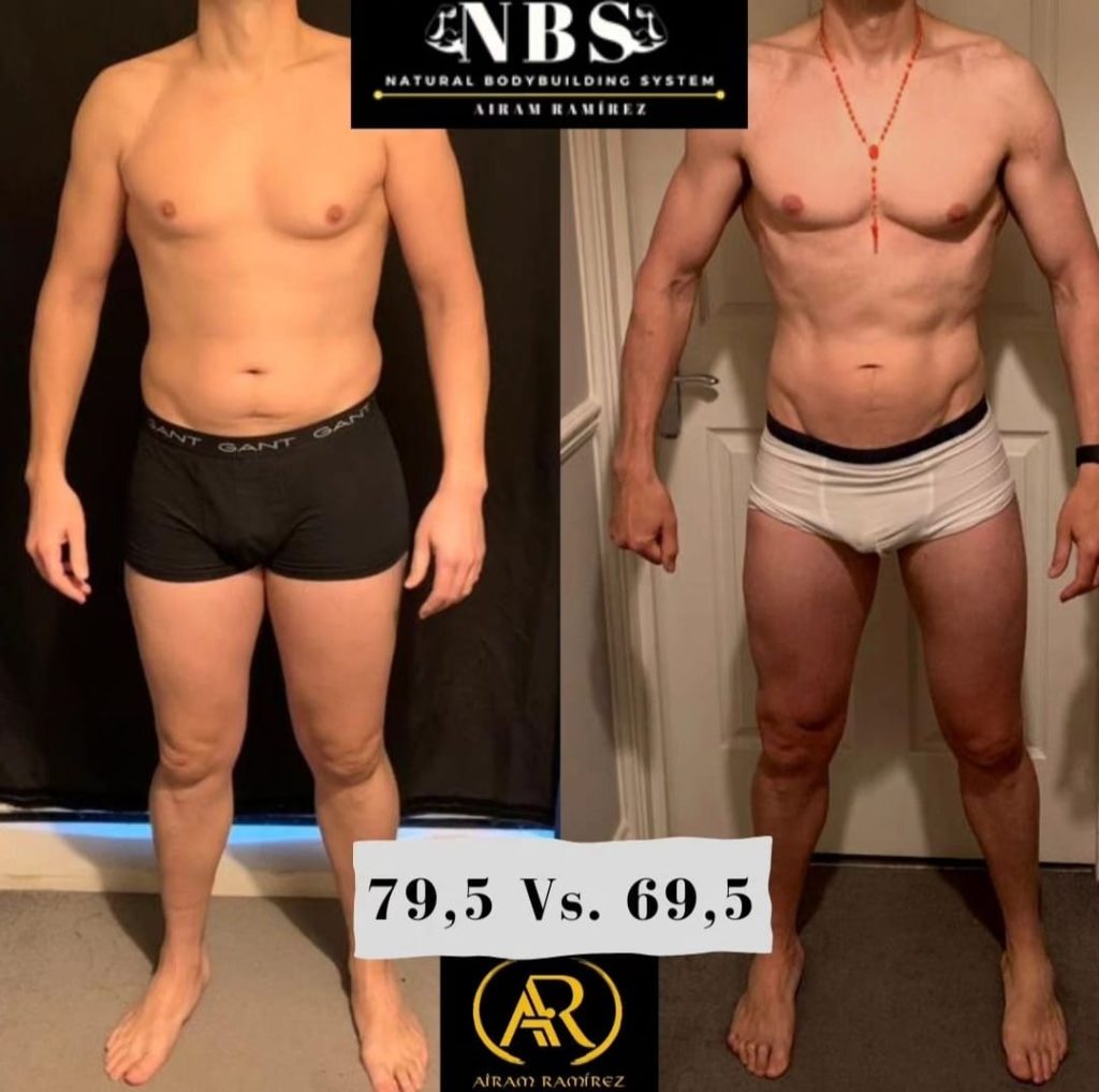 Antes y después cliente personal training online
