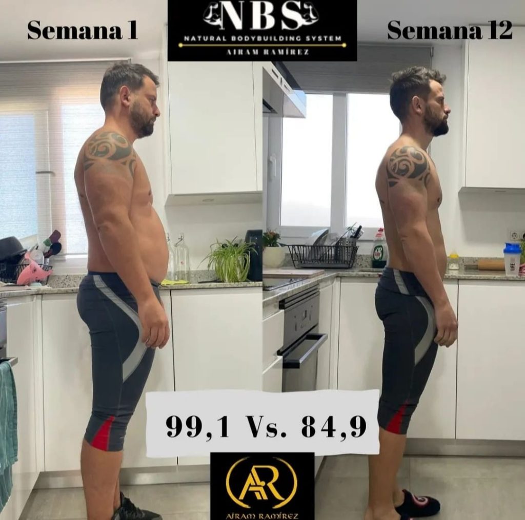 Antes y después cliente personal training online