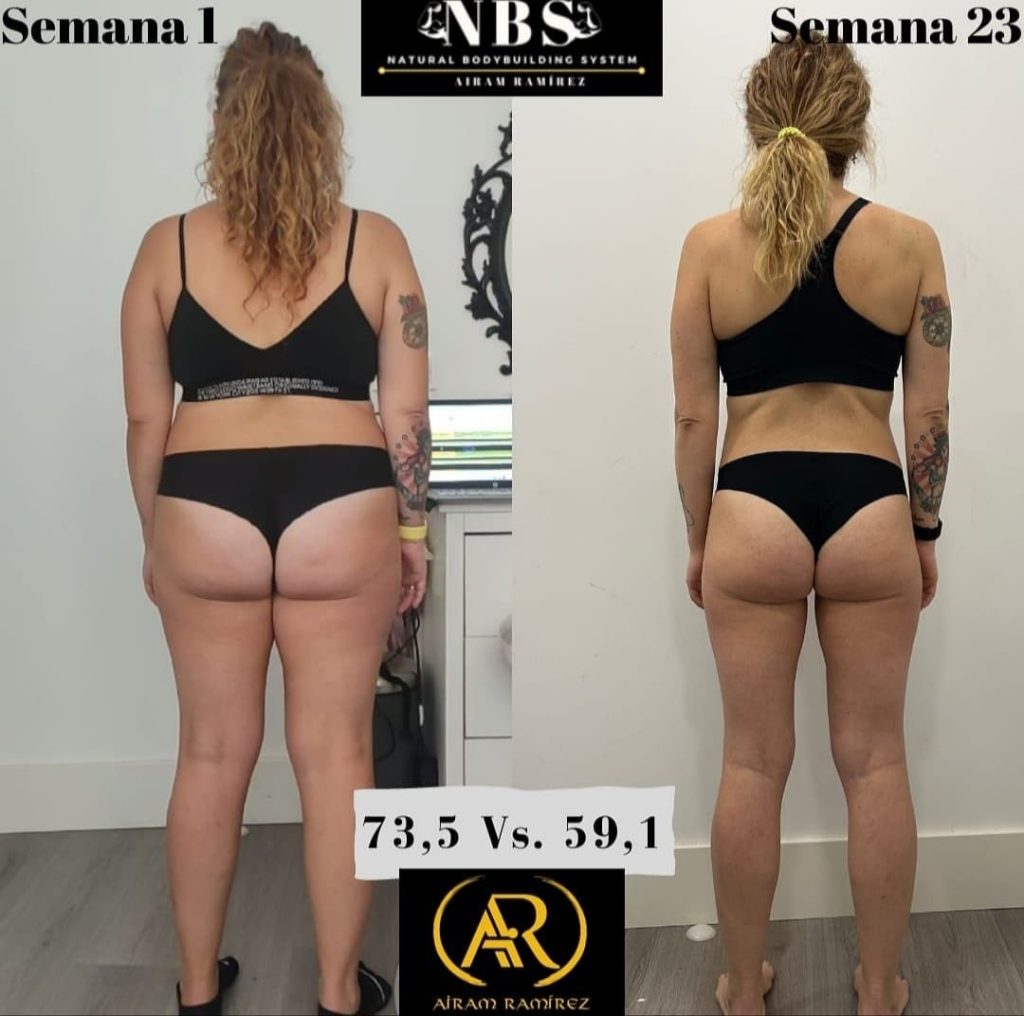 Antes y después cliente personal training online