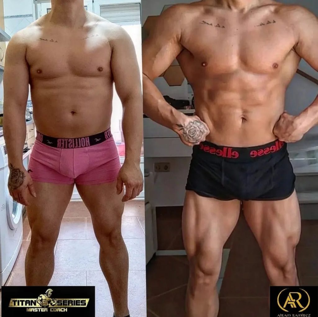 Antes y después cliente personal training online